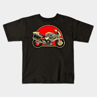 vtr1000 1997 Retro Red Circle Motorcycle Kids T-Shirt